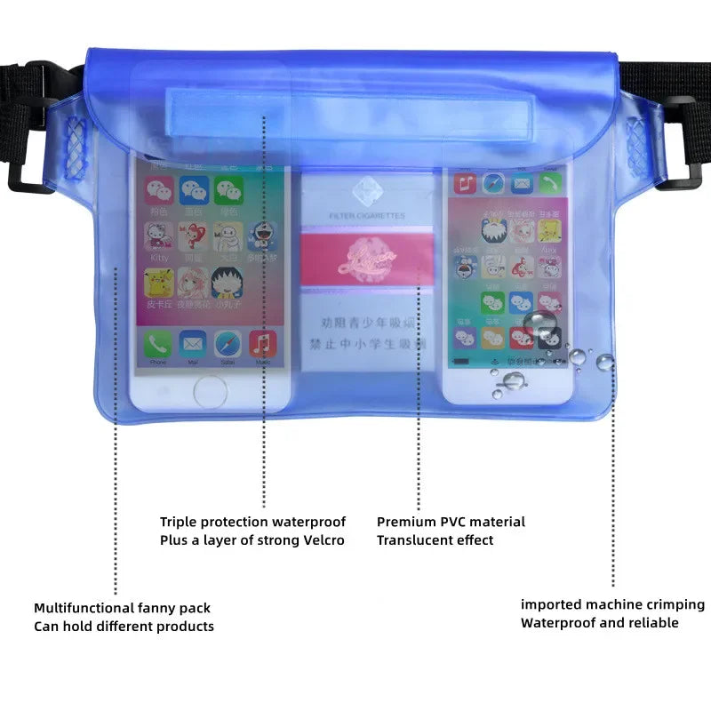 Waterproof Beach Bag Sandproof Fanny Pack for Women Floating Dry Bag for Phone Passport Travel Swimming Boating Fishing Surfing